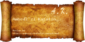 Ambrózi Katalin névjegykártya