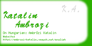 katalin ambrozi business card